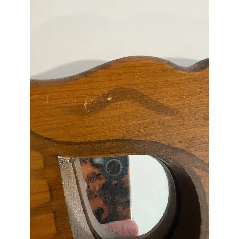 Vintage Wooden Owl Hanger with Mirrored Eyes